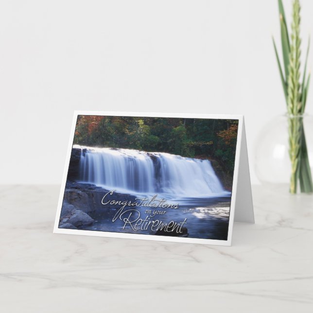Tarjeta Enhorabuena en su imagen de la cascada del retiro (Anverso)