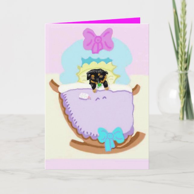 Tarjeta Enhorabuena en su nuevo perrito (Anverso)