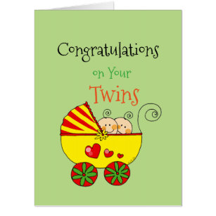 Tarjeta enhorabuena en sus gemelos (es los gemelos)