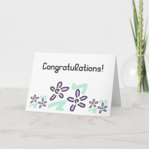 Tarjeta ¡Enhorabuena! - Flores Pastel