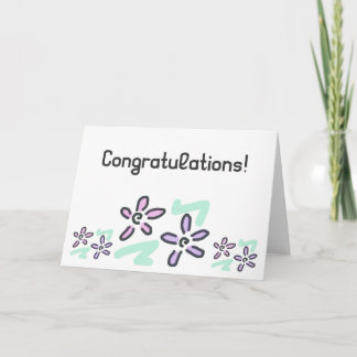 Tarjeta ¡Enhorabuena! - Flores Pastel