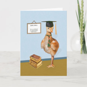 Tarjeta Enhorabuena, graduación, pájaro chistoso