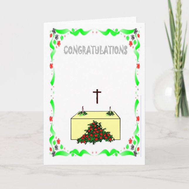 Tarjeta Enhorabuena, iglesia (Anverso)