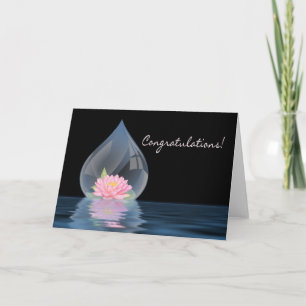 TARJETA ENHORABUENA - LOTUS EN WATERDROP