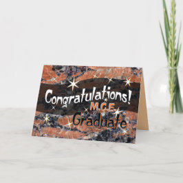 Tarjeta Enhorabuena M.C.E. Graduate Orange y negro