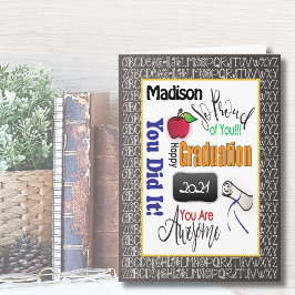 Tarjeta Enhorabuena moderna al docente educador graduado