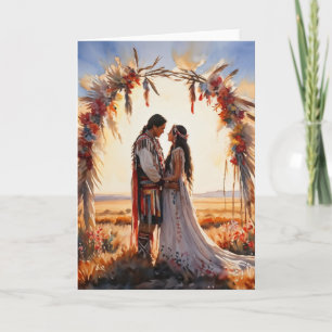 Tarjeta Enhorabuena nativa norteamericana por Boda