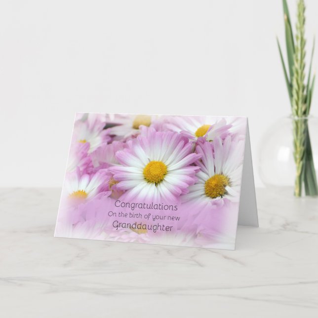 Tarjeta Enhorabuena, nueva nieta (Anverso)