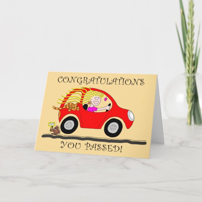 Tarjeta Enhorabuena Personalizado Prueba de conducción apr (Anverso)