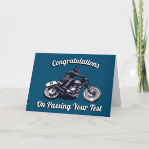 Tarjeta Enhorabuena por aprobar tu prueba de motocicleta