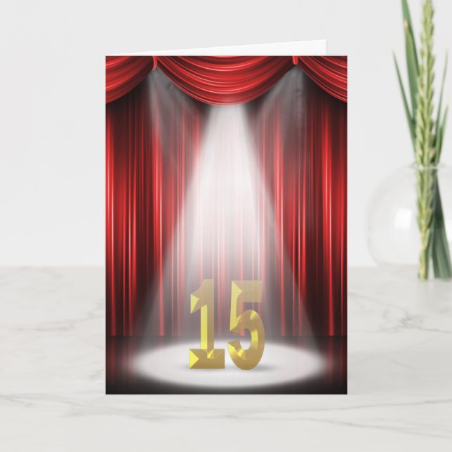 Tarjeta Enhorabuena por el 15° aniversario (Anverso)