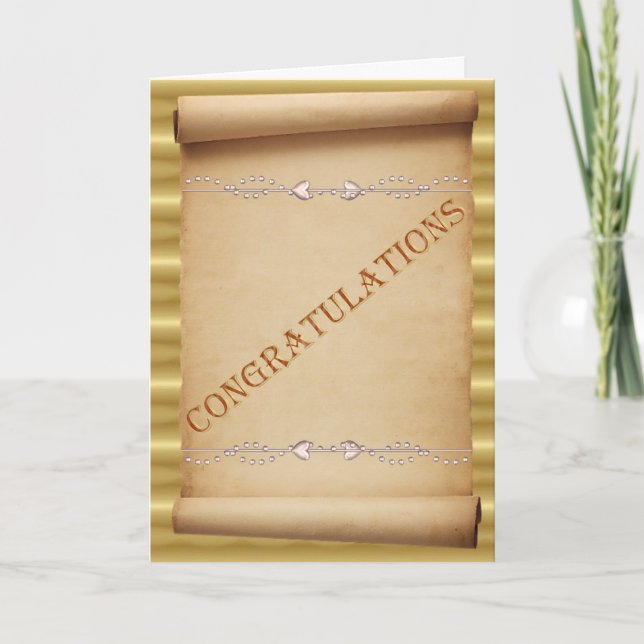 Tarjeta Enhorabuena por la boda. desplazamiento boda (Anverso)