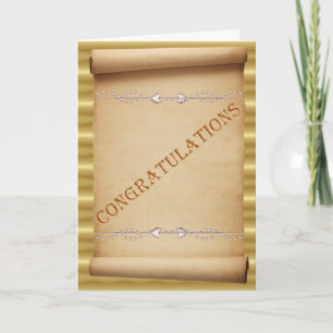 Tarjeta Enhorabuena por la boda. desplazamiento boda