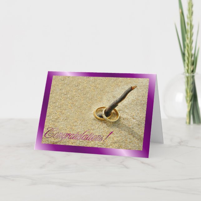 Tarjeta Enhorabuena por la boda. Felicitaciones por bodas  (Anverso)