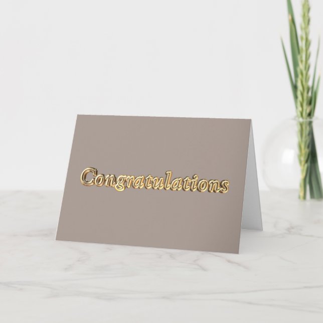 Tarjeta Enhorabuena por la boda. oro boda en plata (Anverso)