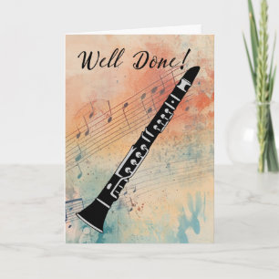 Tarjeta Enhorabuena por la música clarinete