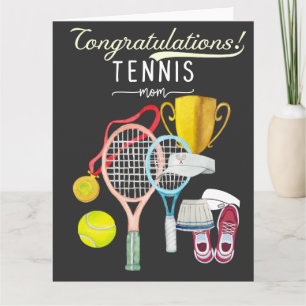 Tarjeta Enhorabuena por tenis a madre jugadora