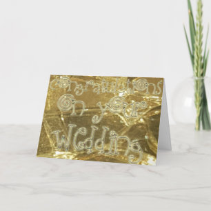 Tarjeta Enhorabuena que casa el purpurina del oro de la