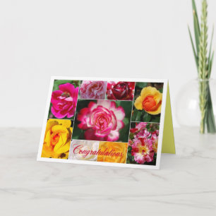 Tarjeta Enhorabuena Rosa Collage Interior amarillo