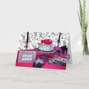 TARJETA ENHORABUENA - TABLA DEL FUCSIA DE LA CELEBRACIÓN