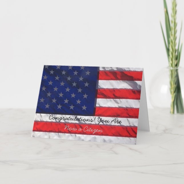 Tarjeta ¡Enhorabuena! Usted ahora es un ciudadano (Anverso)