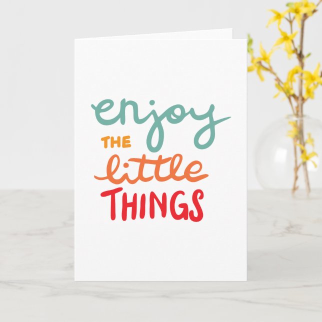 Tarjeta Enjoy the little things (flor amarilla)