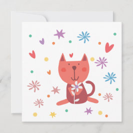 Tarjeta Enkele wenskaart poes 'love from'