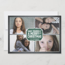 Tarjeta enmarcada verde de la foto del día de