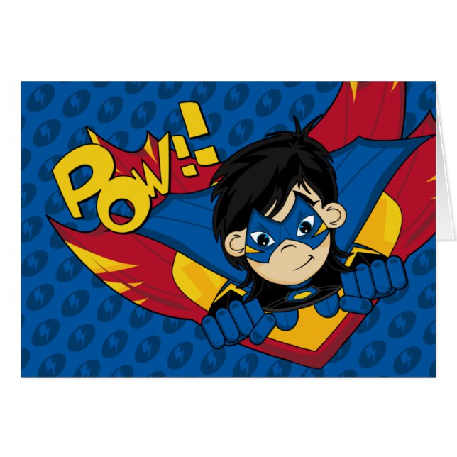 Tarjeta enmascarada del super héroe (Anverso (Horizontal))