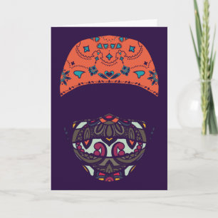 Tarjeta enmascarado en paisley