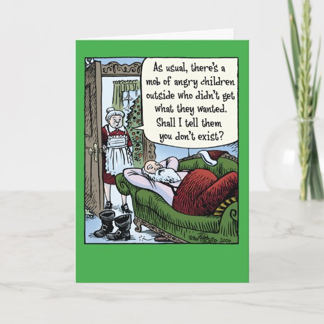 Tarjeta enojada del humor del navidad de la (Anverso)