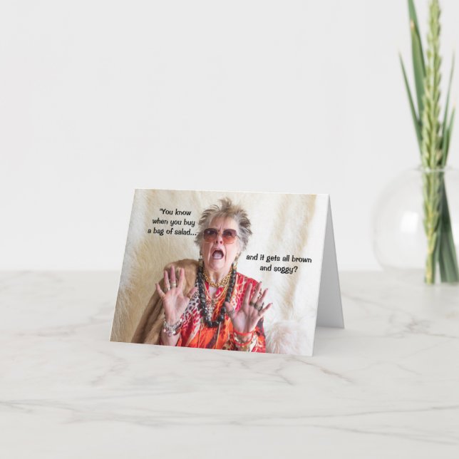 Tarjeta Ensalada con alcohol vs. cookies de vacaciones (Anverso)