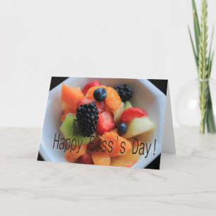 Tarjeta Ensalada de fruta feliz del día de Boss