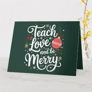 Tarjeta Enseña Amor Y Alégrate Navidad Regalo Divertido Pa