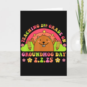 Tarjeta Enseñando 2do Grado El Día De La Marmota Divertida