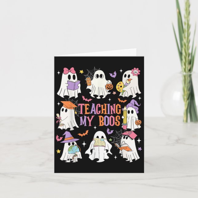 Tarjeta Enseñando a mi profesor de Boos adorable fantasma  (Anverso)