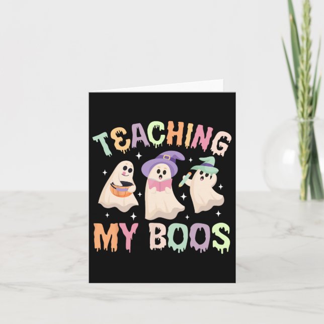 Tarjeta Enseñando a mis muchachos, espeluznante profesor d (Anverso)