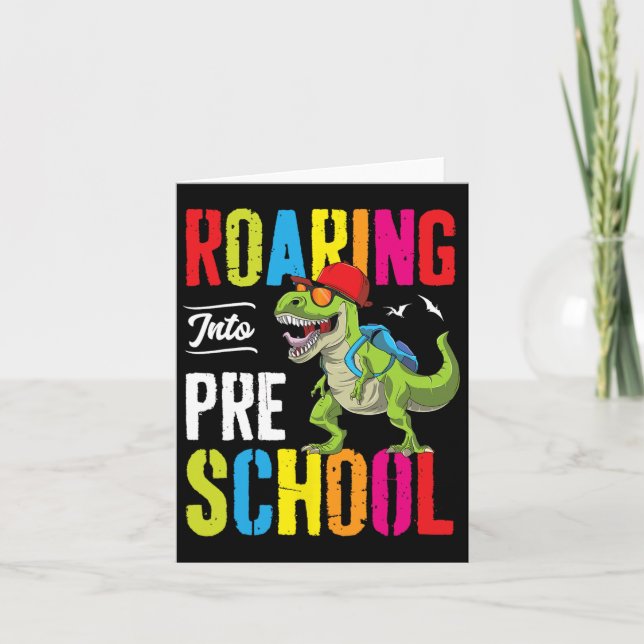 Tarjeta Enseñanza de dinosaurio preescolar pre-K Ck T (Anverso)