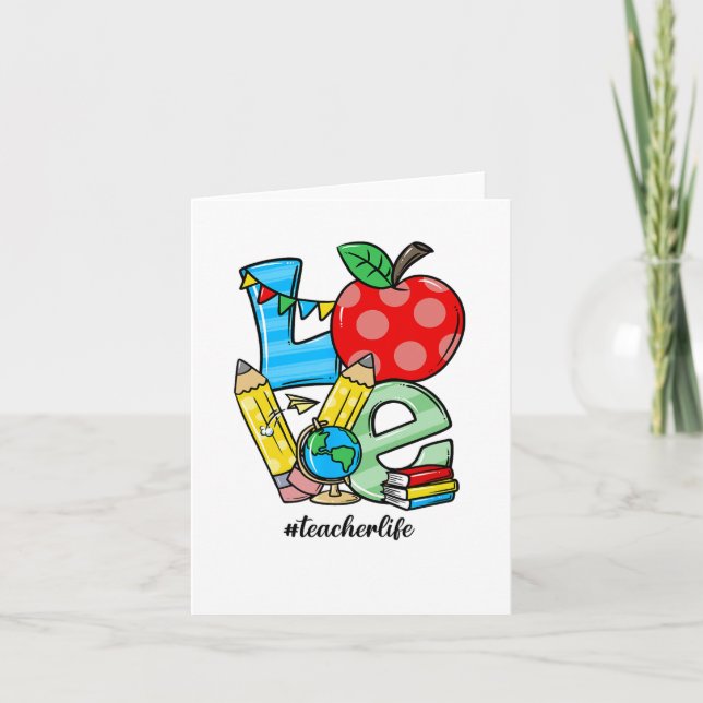Tarjeta Enseñanza de profesores Amor Símbolo de Apple (Anverso)
