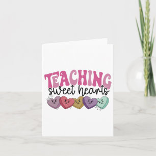Tarjeta Enseñanza retro novios Candy Heart Teacher Val
