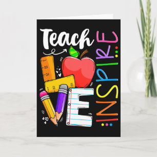 Tarjeta Enseñar Amor E Inspirar Hombres Mujeres Profesor M