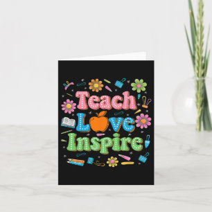 Tarjeta Enseñar amor inspira vida de profesor Inspirador