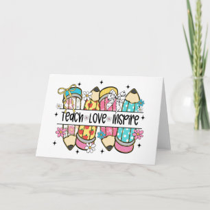 Tarjeta Enseñar Amor Inspirar Maestro