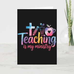 Tarjeta Enseñar es mi ministerio flor Jesús té cristiano