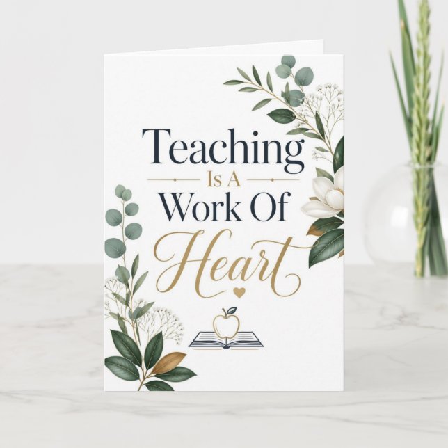 Tarjeta Enseñar Es Un Trabajo Del Corazón (Anverso)