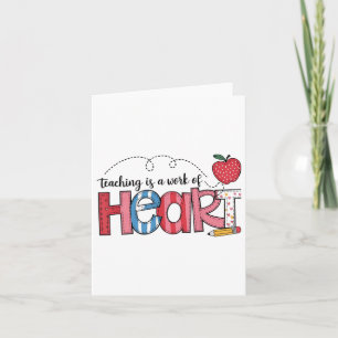 Tarjeta Enseñar Es Un Trabajo Del Corazón Día De San Valen