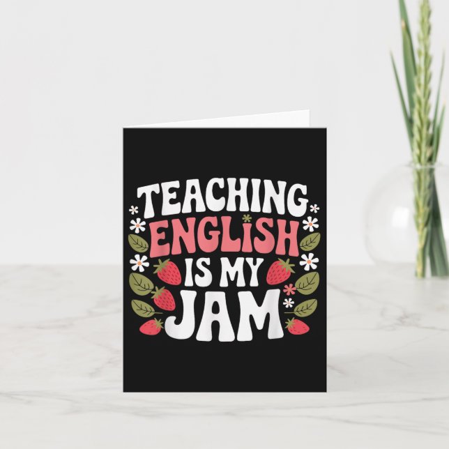 Tarjeta Enseñar inglés es mi Jam Teacher de vuelta a la es (Anverso)