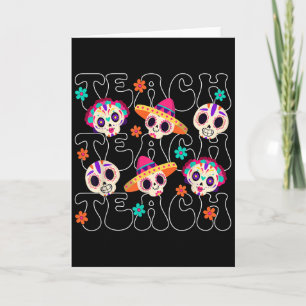 Tarjeta Enseñar Maestro Día De Los Muertos Día De Los Muer