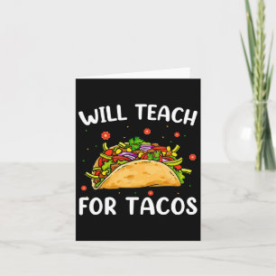 Tarjeta Enseñará por Tacos Profesora Linda Tacos Divertido
