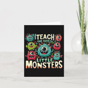 Tarjeta Enseño a los monstruitos más lindos Profesor Hallo